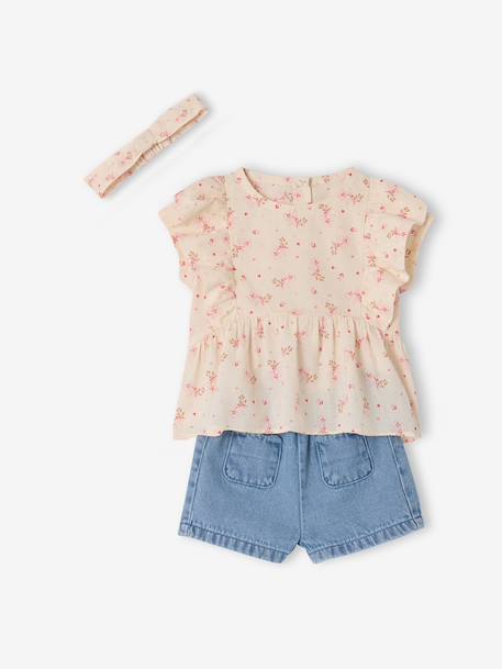 Bébé-Ensemble-Ensemble short blouse bébé fille