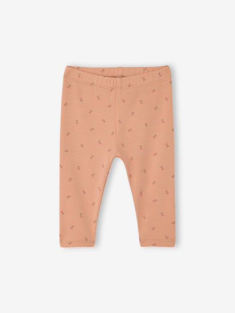 Lot de 2 leggings bébé Basics rose+vert sauge 2 - vertbaudet enfant 