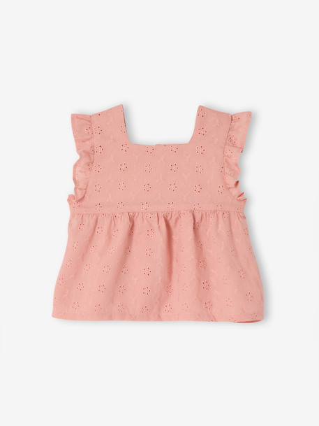 Ensemble bébé fille broderie anglaise rose 2 - vertbaudet enfant 
