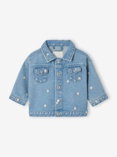 Bébé-Manteau, combipilote, nid d'ange-Veste denim bébé fille fleurs