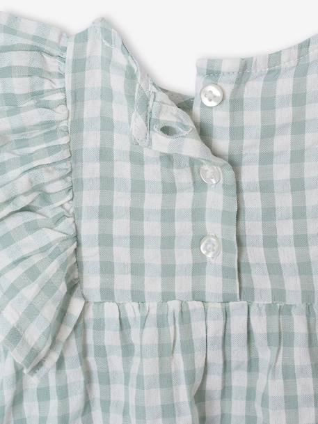 Robe bébé en seersucker carreaux vert+vanille 4 - vertbaudet enfant 