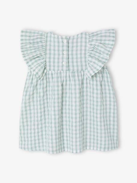 Robe bébé en seersucker carreaux vert+vanille 2 - vertbaudet enfant 