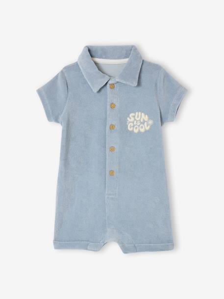 Combishort bébé en éponge bleu ciel 3 - vertbaudet enfant 