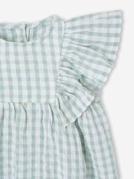 Robe bébé en seersucker carreaux vert+vanille 3 - vertbaudet enfant 