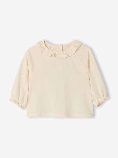 Lot 2 T-shirts manches longues collerette écru 2 - vertbaudet enfant 