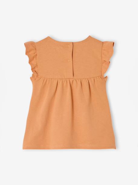 T-shirt manches courtes bébé fille brodé vieux rose 3 - vertbaudet enfant 