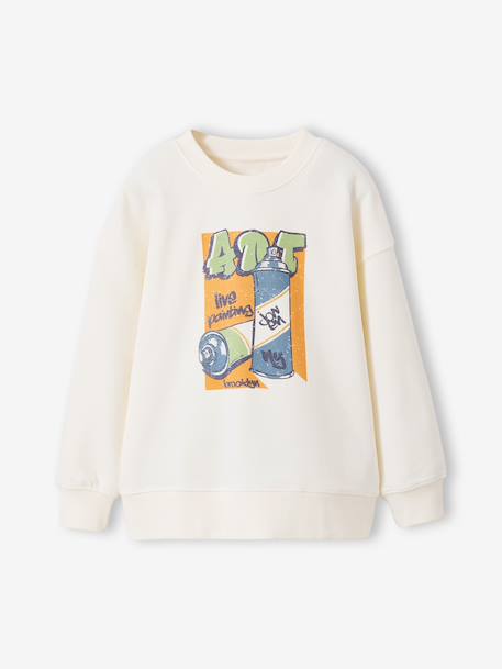 Lot 2 sweats manches longues graffiti vert sauge 5 - vertbaudet enfant 
