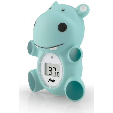 Thermomètre de bain et d'intérieur hippopotame Bleu, blanc 2 - vertbaudet enfant 