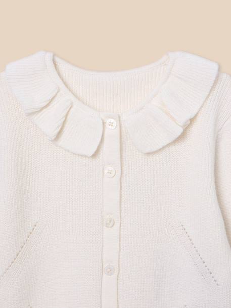 Cardigan coton biologique et laine bébé Ecru 2 - vertbaudet enfant 