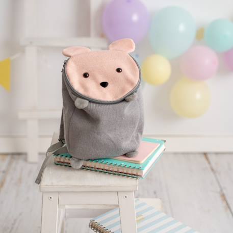 Sac à dos souris en coton doux Pink and grey 3 - vertbaudet enfant 