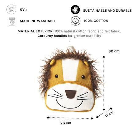 Sac à dos lion en coton doux White and orange 6 - vertbaudet enfant 