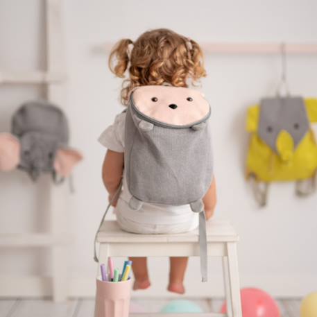 Sac à dos souris en coton doux Pink and grey 2 - vertbaudet enfant 
