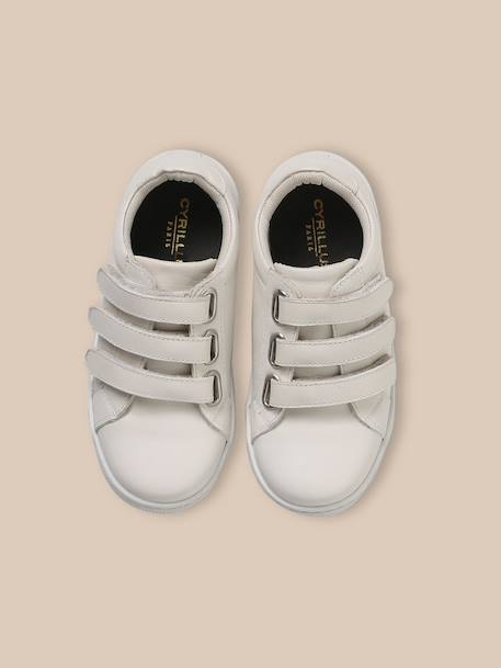 Baskets en cuir garçon Blanc doux 3 - vertbaudet enfant 