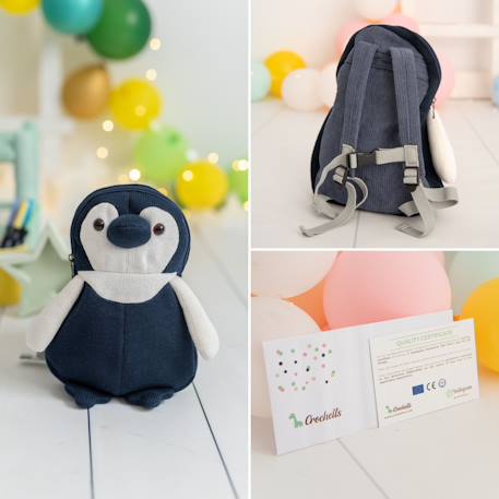 Sac à dos pingouin en coton doux White and black 5 - vertbaudet enfant 
