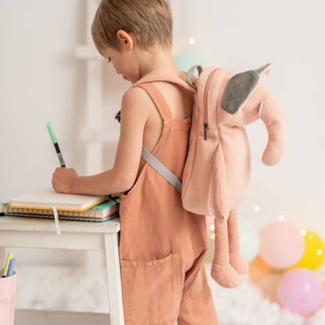 Sac à dos éléphant en coton doux Pink 2 - vertbaudet enfant 