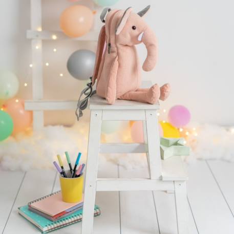 Sac à dos éléphant en coton doux Pink 3 - vertbaudet enfant 