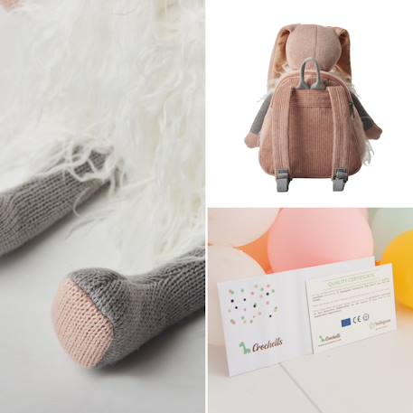Sac à dos lapin en coton doux White and pink 5 - vertbaudet enfant 