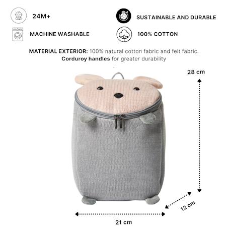 Sac à dos souris en coton doux Pink and grey 6 - vertbaudet enfant 