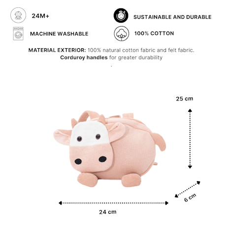 Sac à dos vache en coton doux Pink 6 - vertbaudet enfant 