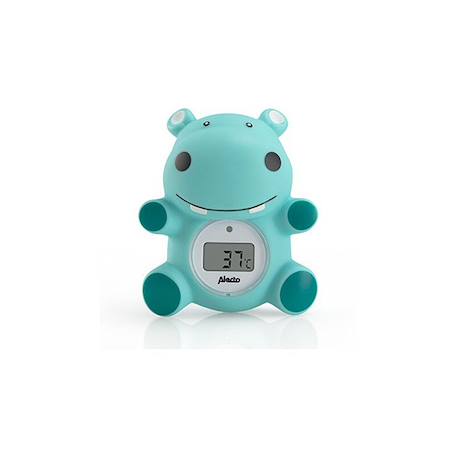 Thermomètre de bain et d'intérieur hippopotame Bleu, blanc 1 - vertbaudet enfant 