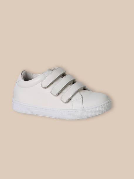 Baskets en cuir garçon Blanc doux 1 - vertbaudet enfant 
