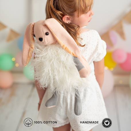 Sac à dos lapin en coton doux White and pink 4 - vertbaudet enfant 