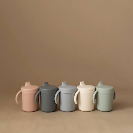 Tasse d'apprentissage en silicone Ecru+Fumée+Rose+Vert d'eau 13 - vertbaudet enfant 