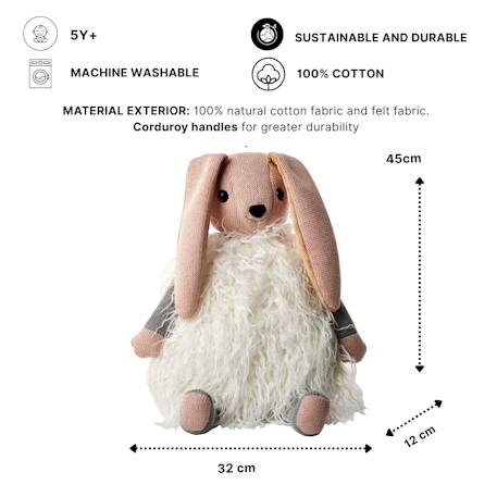 Sac à dos lapin en coton doux White and pink 6 - vertbaudet enfant 