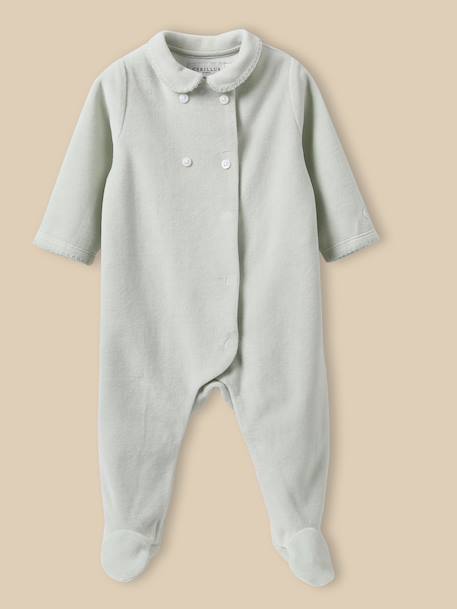 Dors bien en velours bébé Blanc doux+Vert clair 7 - vertbaudet enfant 