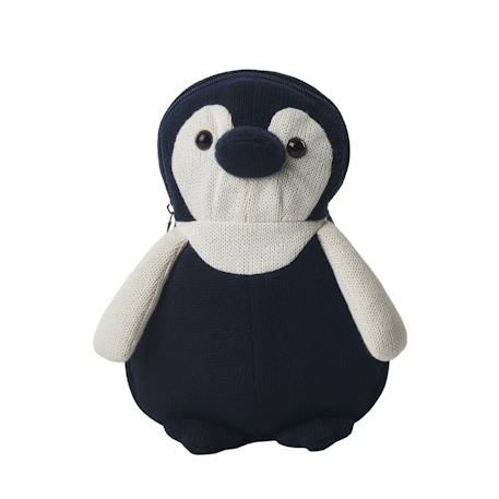Sac à dos pingouin en coton doux White and black 2 - vertbaudet enfant 