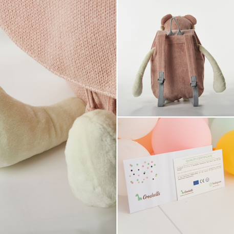 Sac à dos singe en coton doux Pink 5 - vertbaudet enfant 