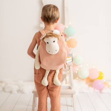 Sac à dos singe en coton doux Pink 2 - vertbaudet enfant 