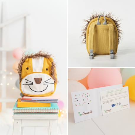 Sac à dos lion en coton doux White and orange 5 - vertbaudet enfant 