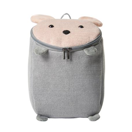Sac à dos souris en coton doux Pink and grey 1 - vertbaudet enfant 