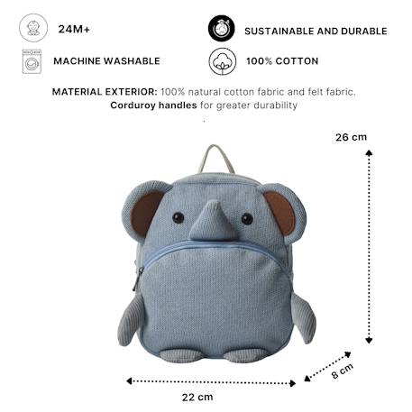 Sac à dos rhinocéros en coton doux Blue 6 - vertbaudet enfant 