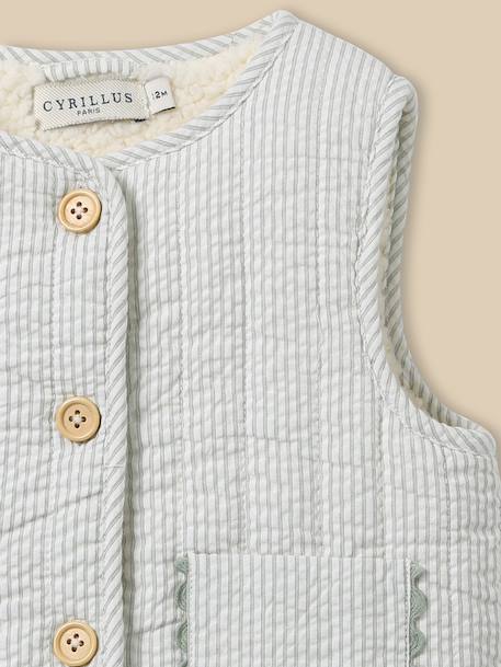 Gilet sans manche réversible bébé Rayure amande 3 - vertbaudet enfant 