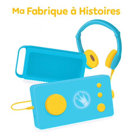 Fabrique à histoires avec casque et coque Bleu+Vert+Vert / Jaune+Violet 1 - vertbaudet enfant 