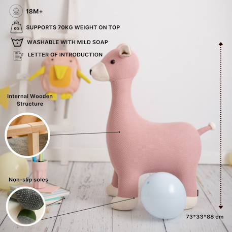 Grande peluche siège d’appoint cerf Pink 4 - vertbaudet enfant 