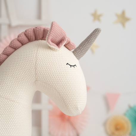 Grande peluche siège d’appoint licorne White and pink 6 - vertbaudet enfant 