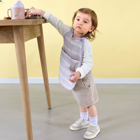 Grand bavoir avec poche tiny team cat Mauve 4 - vertbaudet enfant 