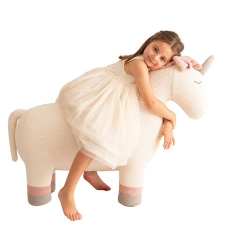 Grande peluche siège d’appoint licorne White and pink 2 - vertbaudet enfant 