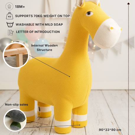 Grande peluche siège d’appoint cheval Yelow 4 - vertbaudet enfant 