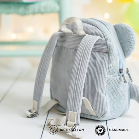 Sac à dos rhinocéros en coton doux Blue 4 - vertbaudet enfant 