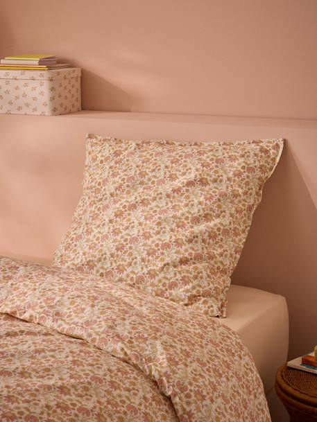 Taie d'oreiller percale de coton 'agathe' Corail 1 - vertbaudet enfant 
