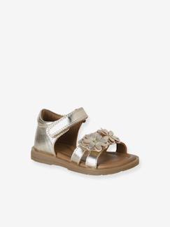 Chaussures-Chaussures bébé 17-26-Marche fille 19-26-Sandales-Sandales bébé cuir scratchées