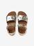 Sandale ouverte fleur cuir or 4 - vertbaudet enfant 