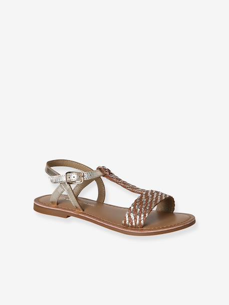Sandales cuir fille Light gold+marron+marron imprimé 15 - vertbaudet enfant 