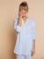 Pyjama grossesse 2 pièces en gaze de coton écru+rayé bleu 7 - vertbaudet enfant 