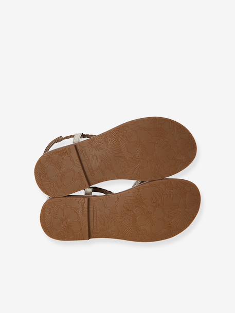 Sandales fille cuir scratchées or 5 - vertbaudet enfant 