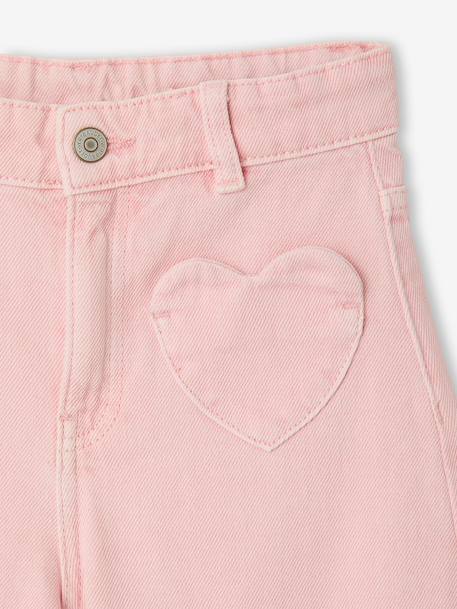 Pantalon large fille poches cœur jaune pâle+rose poudré 8 - vertbaudet enfant 